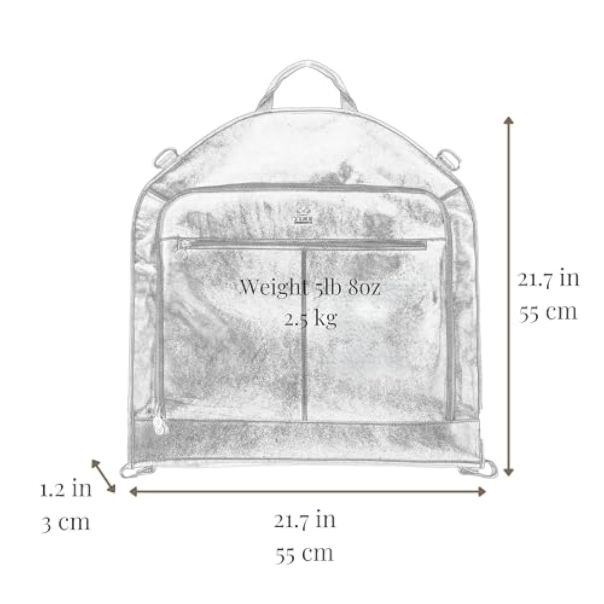 Cognac Leather Garment Bag for Dress Protection